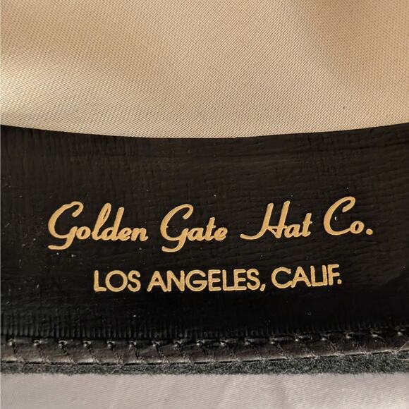 Vintage Black 100% Wool Fedora 7-1/8 Medium 57cm by Golden Gate Hat Co Hollywood - Picture 9 of 10